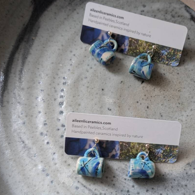Tiny mug earrings - S925 hallmarked