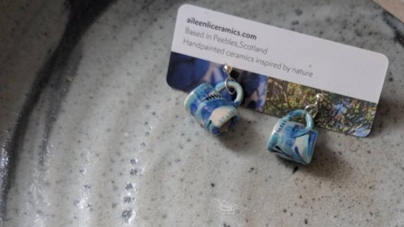 Tiny mug earrings - S925 hallmarked