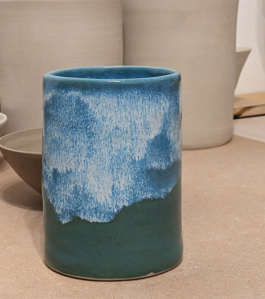 a cool ceramic cup- turquoise beach