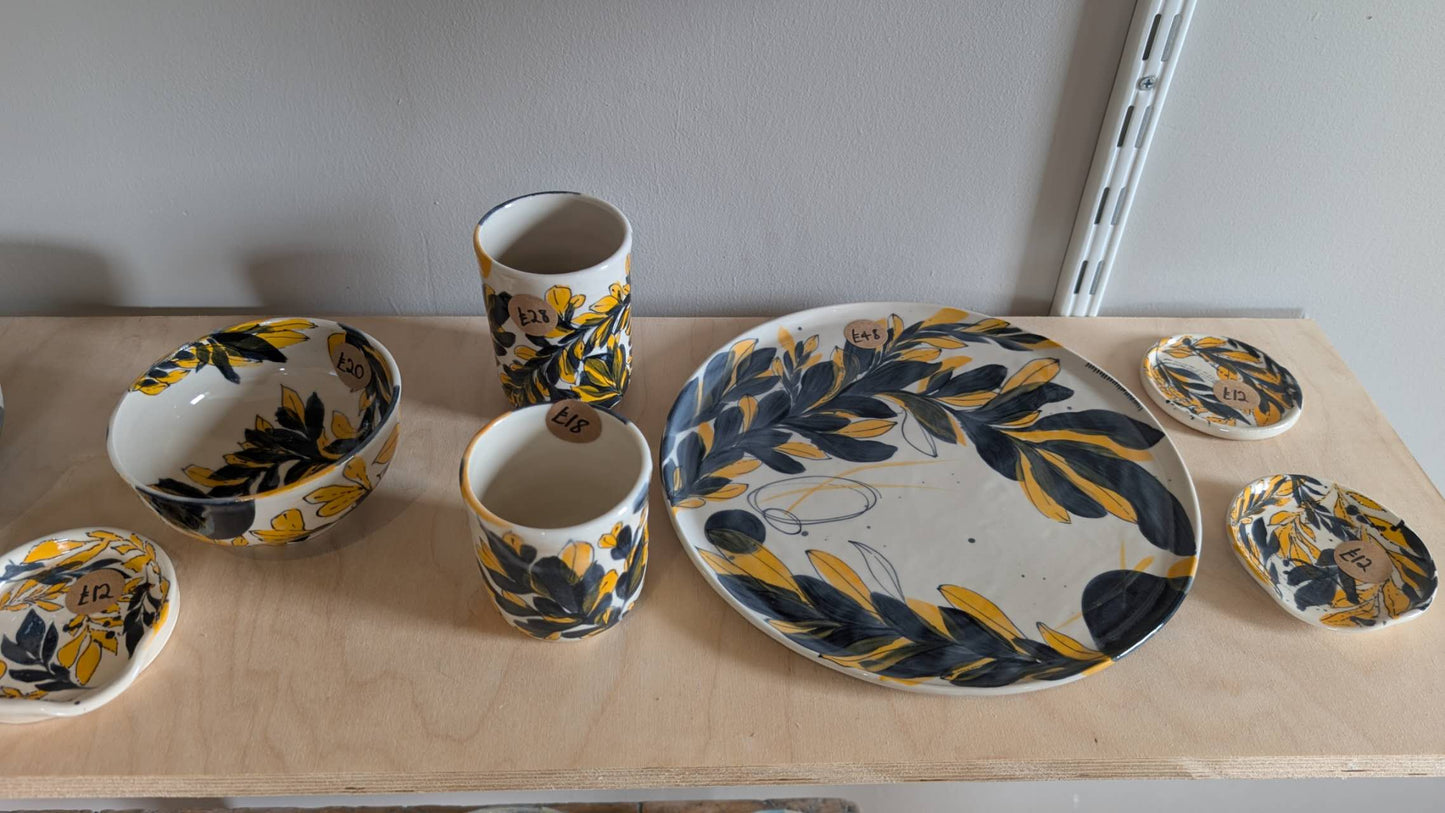 Chic Black and Orange dinnerware collection