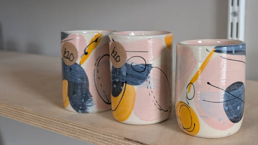 Contemporary cylinder cup - Orange Pink
